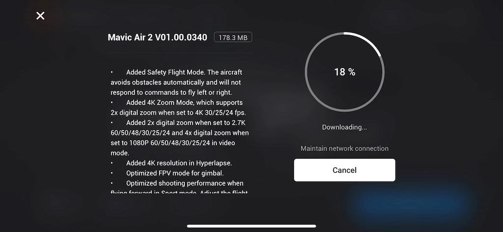 mavic air 2 firmware 0340