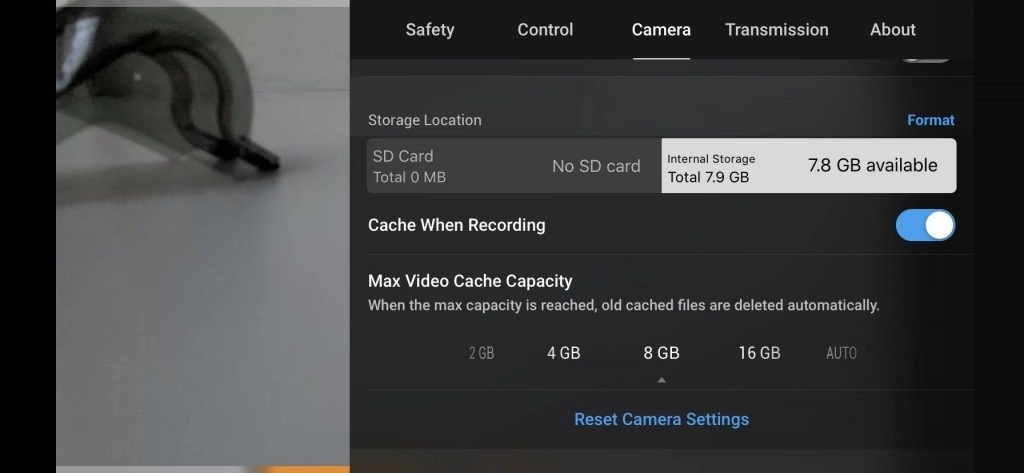 mavic air 2 cache video setting