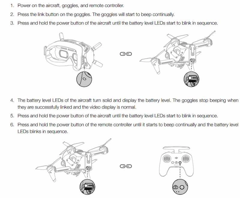 связать dji fpv с очками и пультом дистанционного управления